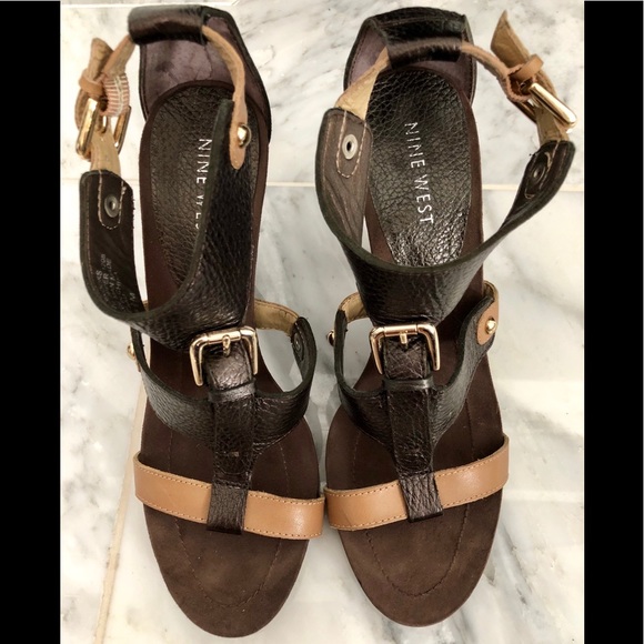 nine west leather sandals
